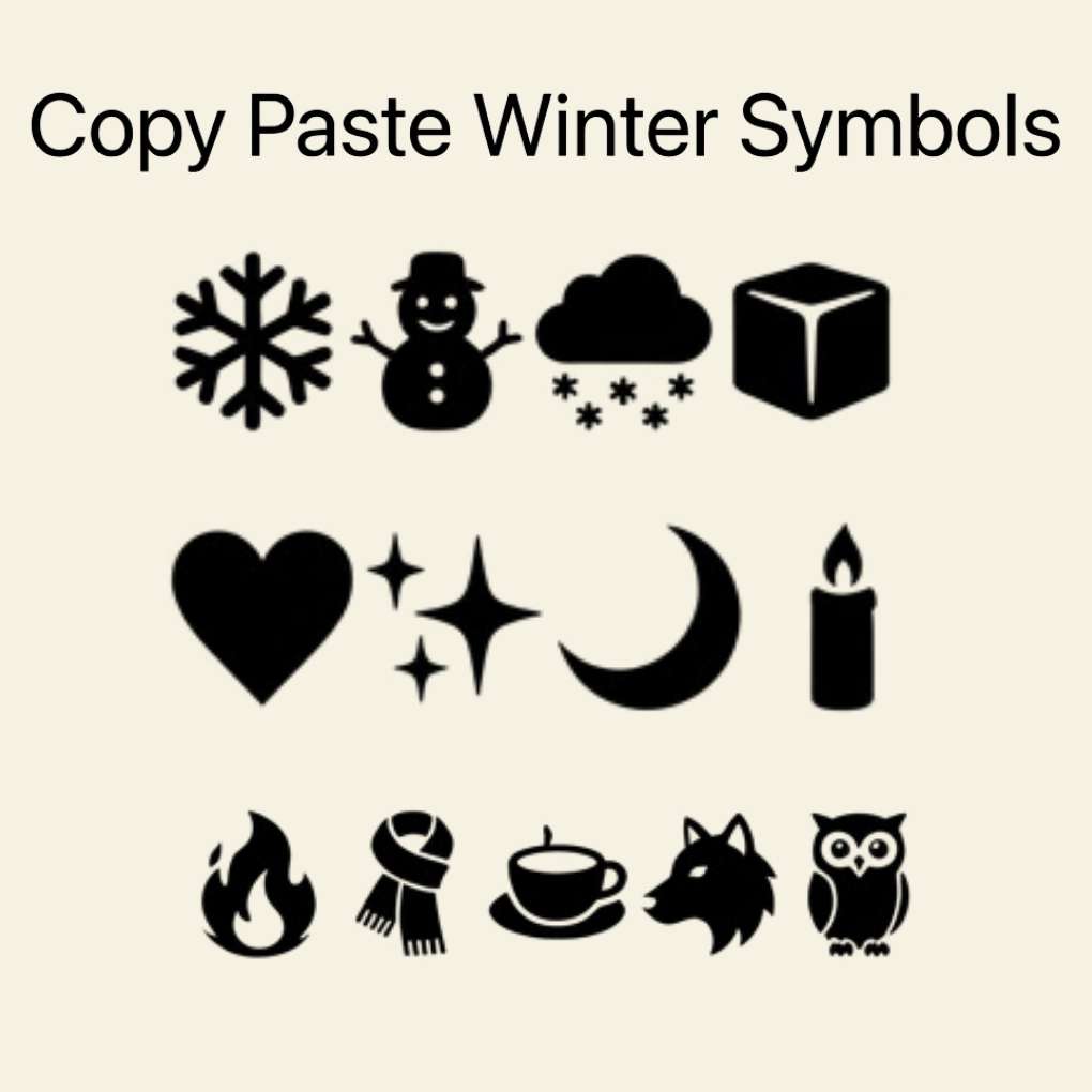 Copy Paste Winter Symbols