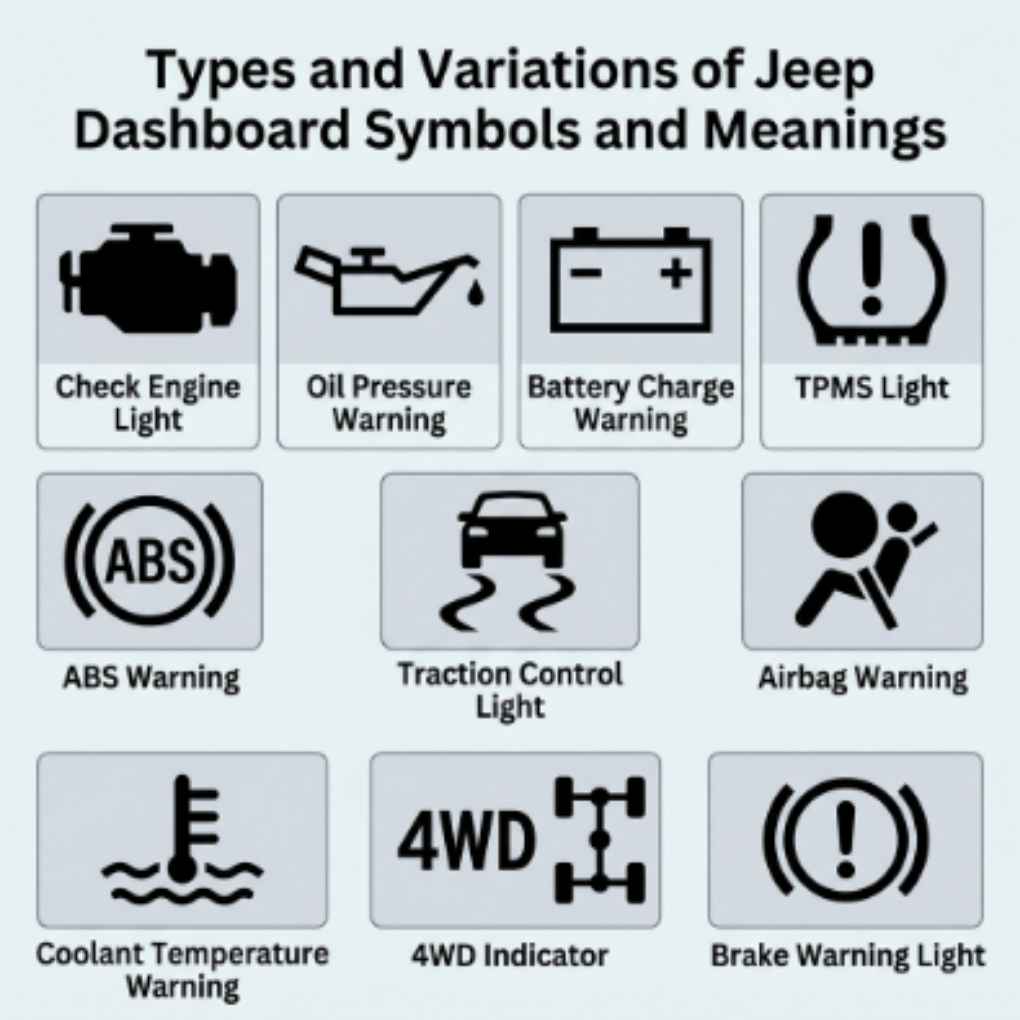 Types and Variations of Jeep Dashboard Symbols and Meanings