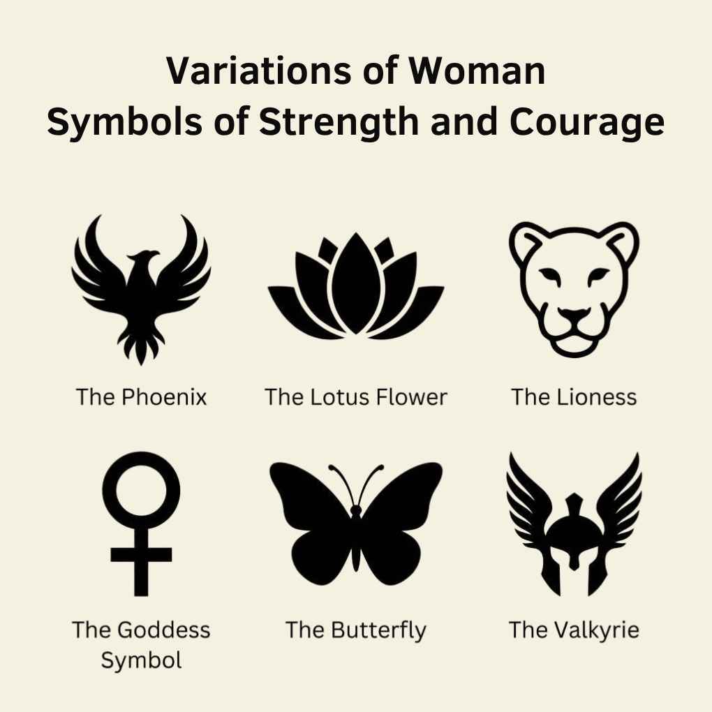 Variations of Woman Symbols of Strength and Courage