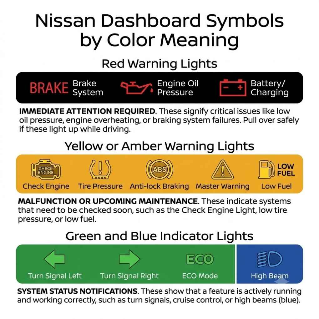 Nissan Dashboard Symbols by Color Meaning